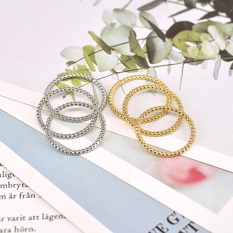 Semplici anelli di perline di metallo per le donne anelli impilabili minimalisti Punk Bohemia Metal Knuckle Finger Rings gioielli accessori regalo - immagine 6