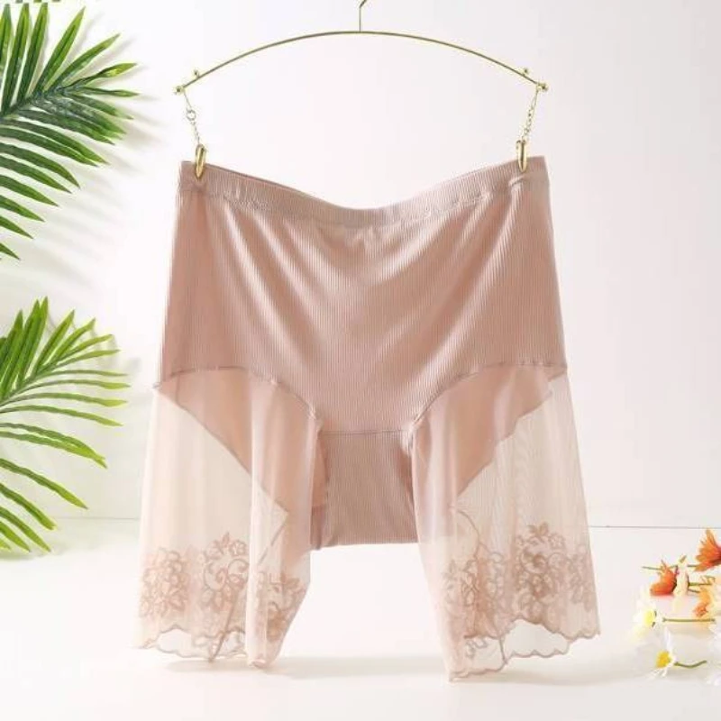 High Waist Underwear Women Summer Ice Silk Shorts Under the Skirt Safety Anti Chafing Thigh Anti Friction Pants