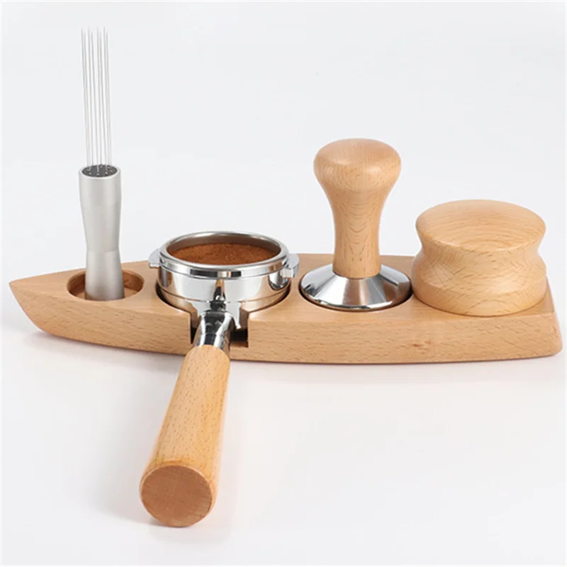 51/53/58mm Coffee Tamper Holder Boat Type Pressing Coffee Tamper Stand