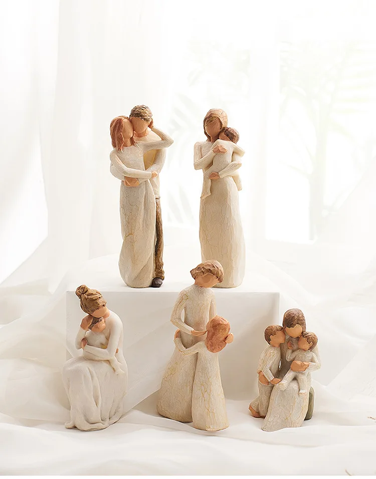 

Nordic style love family resin figure figurine ornaments family happy time home decoration crafts furnishings
