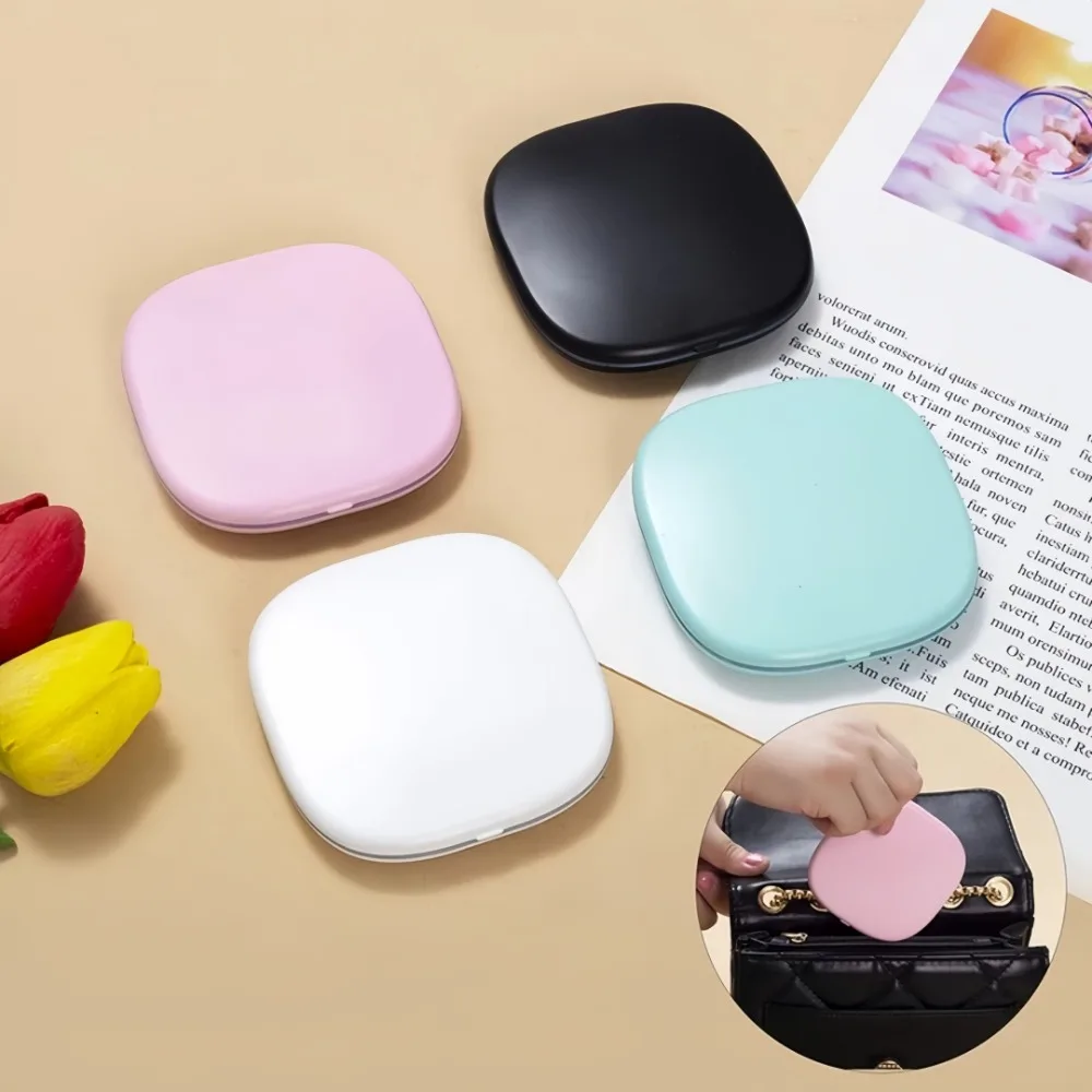 Double Sided LED Makeup Mirror Adjustable Color 3x Magnification USB Charging Portable Folding Women's Outdoor Use