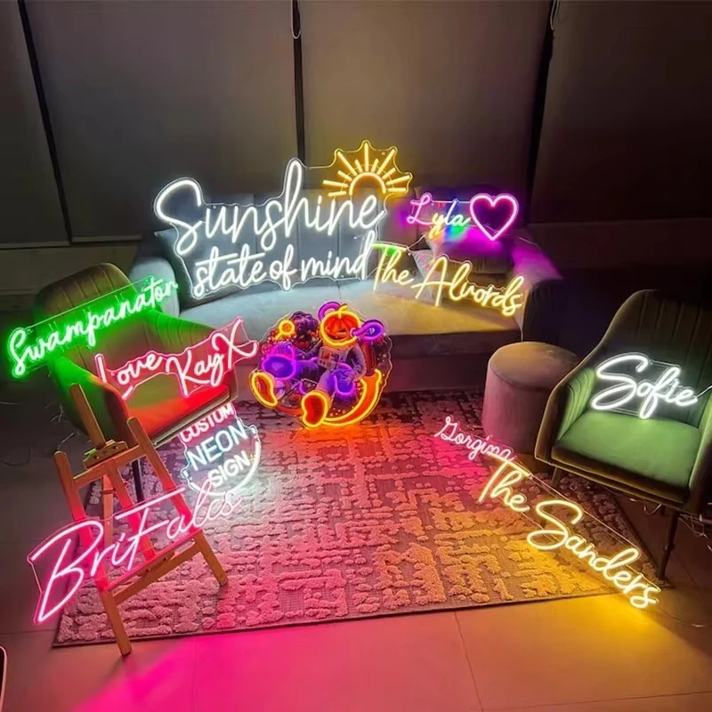 Private Neon Signs Dimmable LED Light for Family Birthday Bar Wedding Party Company Business Neon Sign Night Light