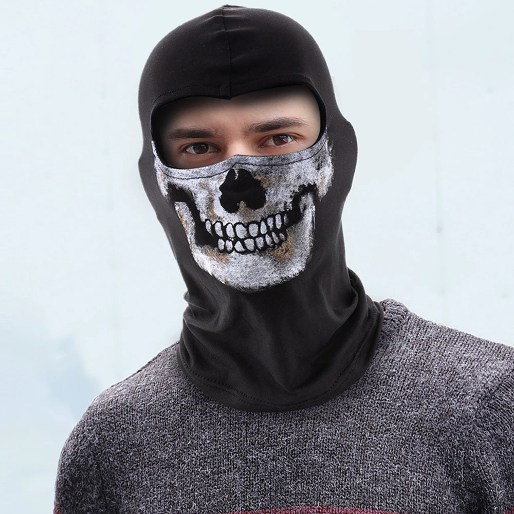 Máscara de cara fantasma de Call of Duty, pasamontañas de Calavera, Cosplay  de motocicleta, esqueleto aterrador, MWII Soldie War, equitación al aire  libre, tocado a prueba de viento