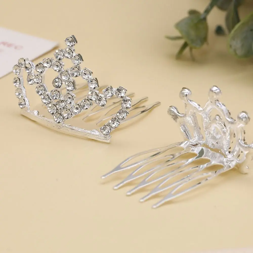 

Star Crystal Crown Hair Comb Flower Love Heart Rhinestone Hairpins Barrettes Hair Styling Accessories Children Tiara Headband