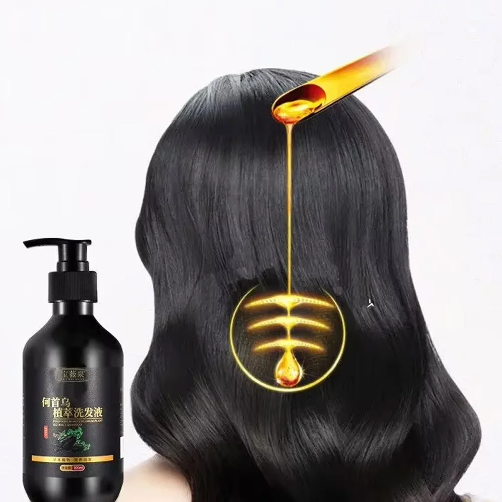 Herbal Polygonum Multiflorum Shampoo Oil Control, Dandruff Control, Itchy Relief Shampoo for Women Hair Essential Oil Hair Care 6