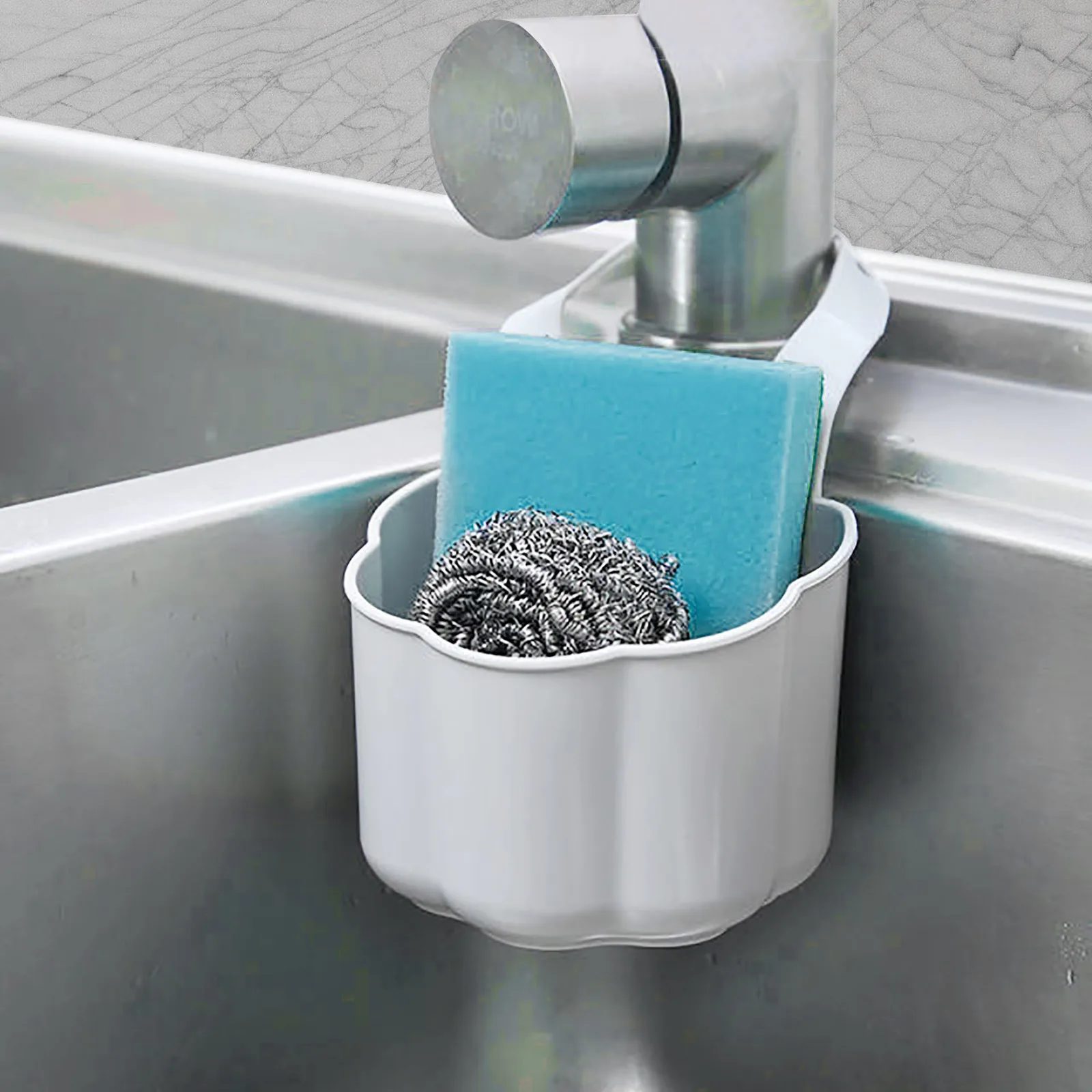 Kitchen Sink Drain Rack Sponge Soap Plastic Hanging Basket Faucet Kitchen  Tool