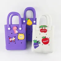 Charms Croc Beach Bag Rubber Waterproof Female Shoulder Handbag Fashion Crossbody Messenger Travel Pool Women Jibz Tote Sac Bag