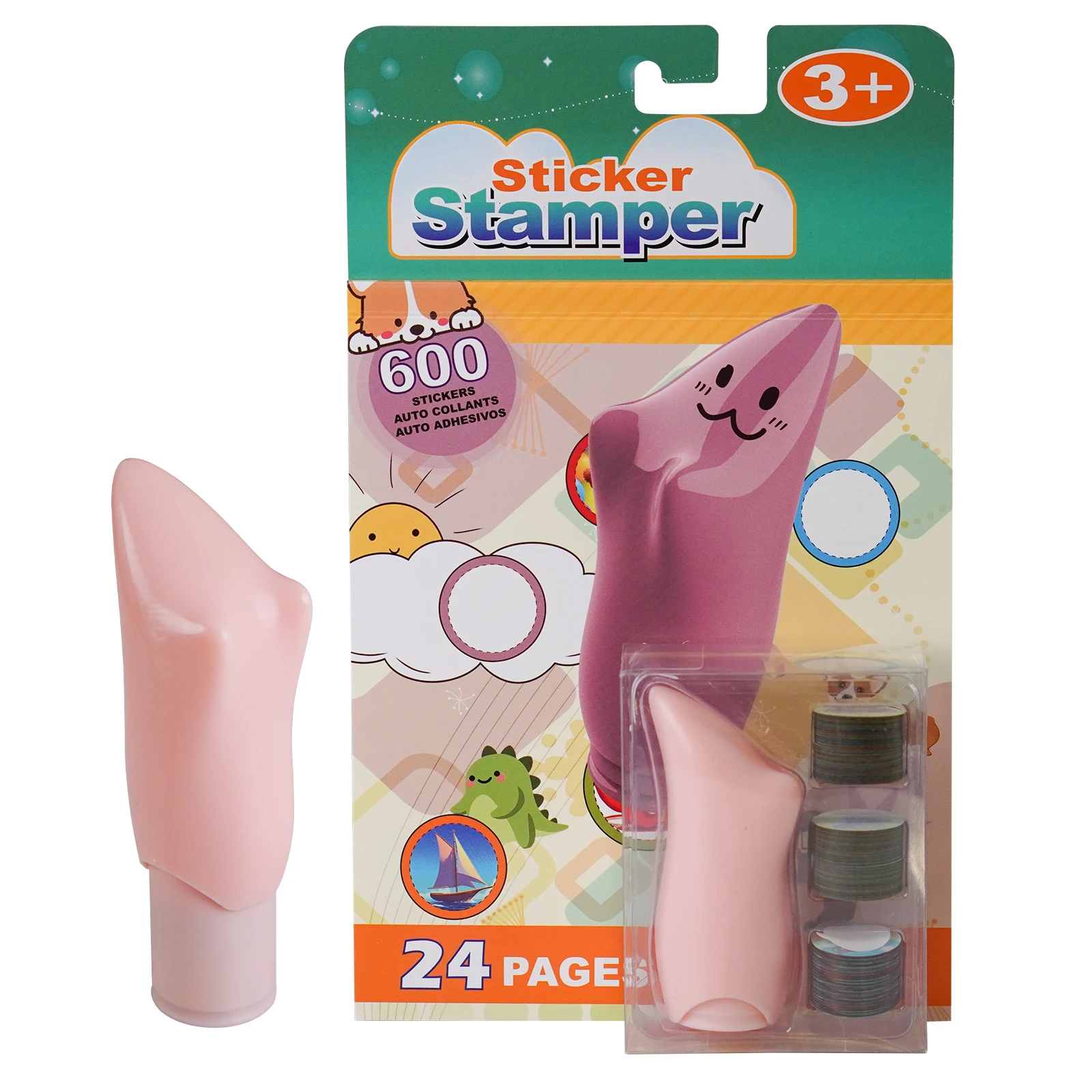 Sticker Stamper Kids Toy with 600 Stickers and 24-Page Activity Pad for Toddlers, Boys & Girls Ages 3+ Arts and Crafts Creative