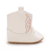 0-18Months New Leather Rubber bottom anti sli Boots Fashionable and Casual Infant Toddler Mid length Boots Embroidered  Boots 5