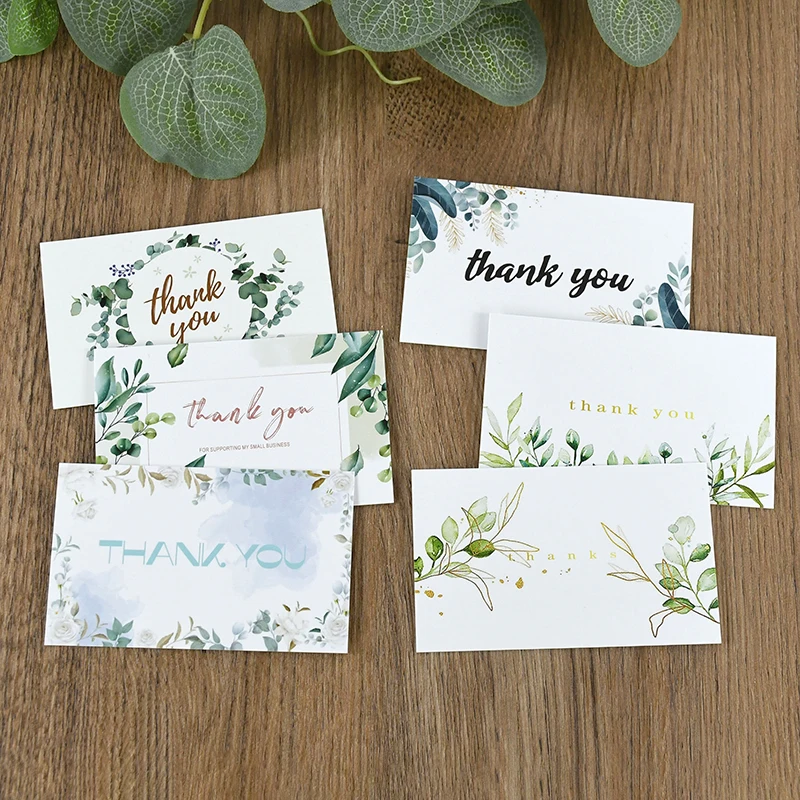 50pcs Thank You Greeting Gift Card for Wedding Party Birthday Decoration Invitation Card Small Business Supplies 9x5.4cm greeting cards thank you cards