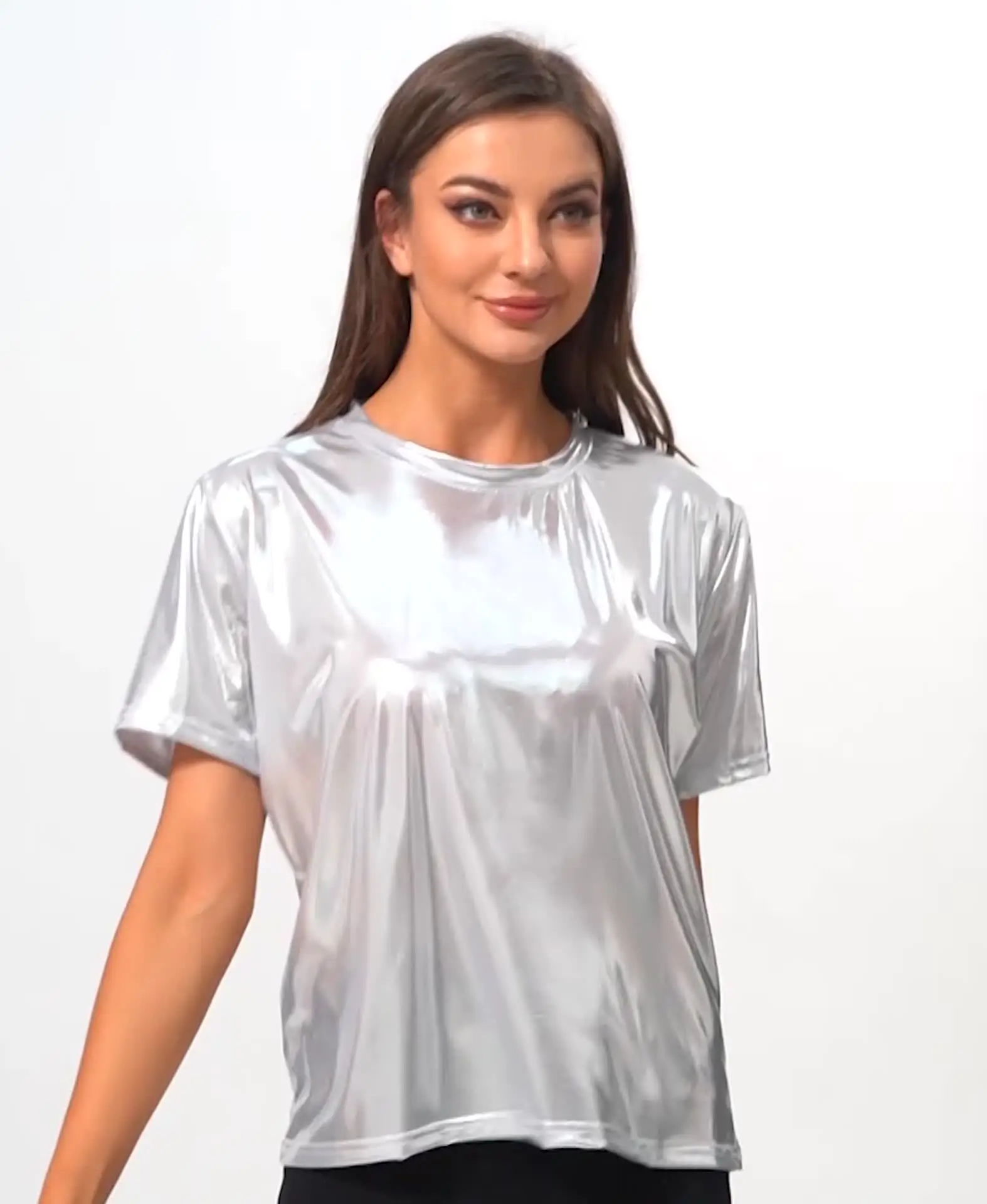 Vestito da donna in maglia corta, con paillettes e scollo a V, a maniche lunghe, elegante, da donna, abito da festa, abito lungo in raso, taglia 48, abito lungo in maglia, verde