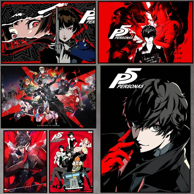 Persona 5 poster de vídeo game anime dos desenhos animados criança