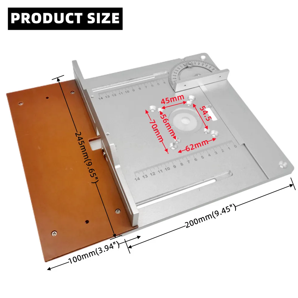 Router Plate Router Insert Plate Aluminium Router Table Insert Plate Electric Wood Milling Flip Board Tenon Backing and Miter Gauge Set Woodwork Router Table