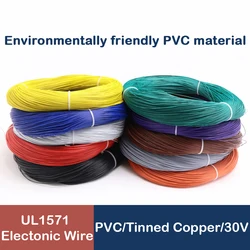 Durable Environmental PVC Insulated Tinned Copper Wire - UL1571 LED Electronic Cable - 22AWG (GRAY)