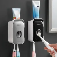 High Quality Automatic Toothpaste Dispenser Squeezer With Toothbrush Holder Wall Mounted Bathroom Accessories Sets 1