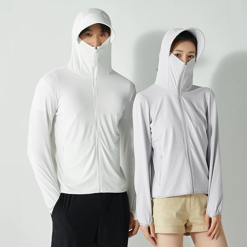 Summer New High Quality Ice Silk Couple Sun Protection Clothing Outdoor UV Protection Sports Running Sun Protection Top 4