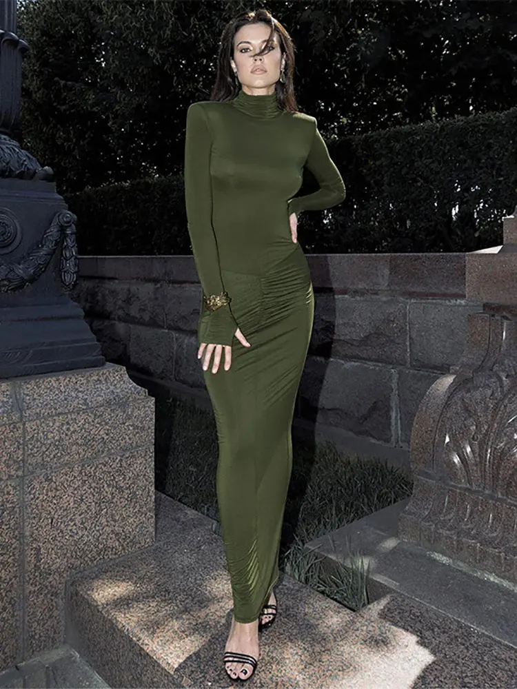 シック】新品社交ダンスグリーン花柄セットアップ黒m025