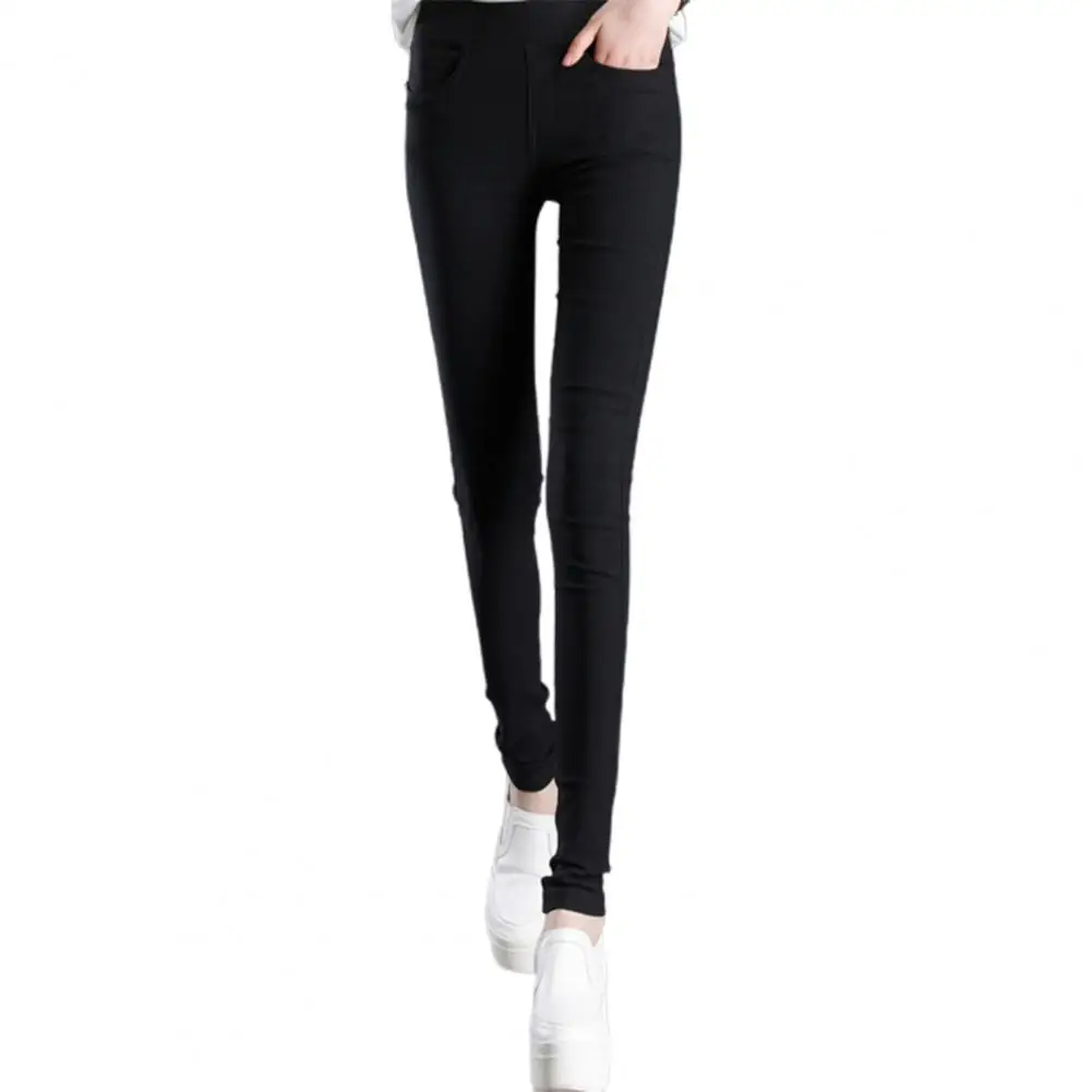 

Pencil Pant Women Polyester Good Elasticity High Waist Straight Elastic Push Up Butt Stretchy Pencil Trousers Womens for Office