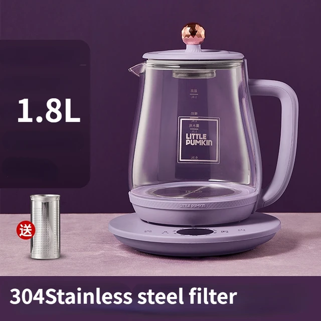 1.8L Purple Health care pot Electric kettle Multifunction Tea maker  Borosilicate glass 304filter 8gear Timing 24hour Insulation - AliExpress