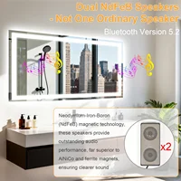 50/60/100/120cm LED Bathroom Mirror Built-in Bluetooth Speaker Anti-Fog Dimmable Backlit Lighted Vanity Makeup Waterproof - Image 6