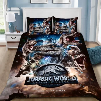 Jurassic Dinosaur Park World Duvet Cover Pillowcase Bedding Set Adult Boy Girl Bedroom Decoration Children Gift Single Double 1