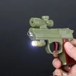 Hot Sale Mini Trick Funny Toys Electric Shock Laser Pistol with Keychain Toy Laser Model Flashlight School Creative Pistol Toys