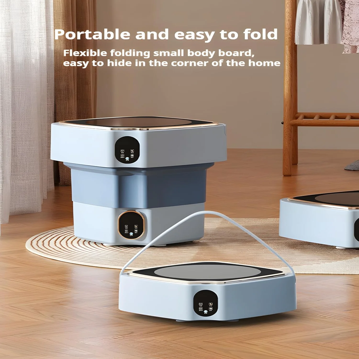 Portable washing machine, 12L folding washing machine, deep cleaning underwear, baby clothes and small clothes, suitable for a