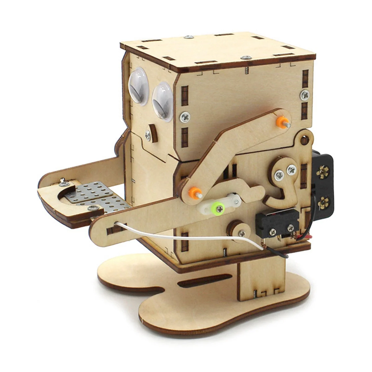 Robot Eating Coin Wood DIY Model Teaching Learning Stem Project Kit for Kid Science Experiment Wooden Assembly Kit 5