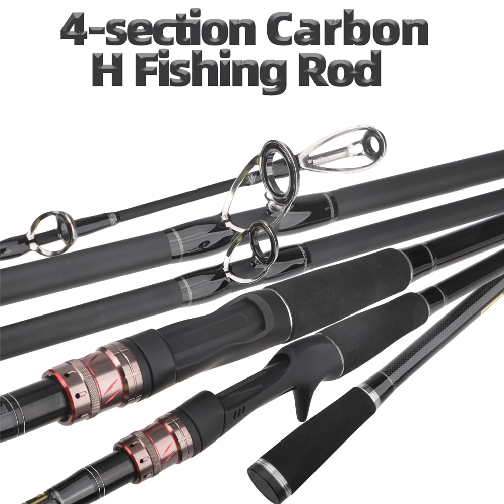 4 Sections Lure Fishing Rod Spinning/Casting Fishing Pole H Power