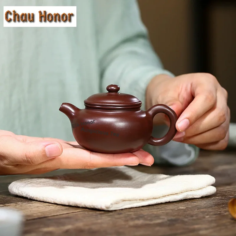 110ml Authentic Yixing Purple Clay Teapots Handmade Antique-stylepot Raw Ore Zhu Mud Tea Making Kettle Chinese Zisha Teaset Gift
