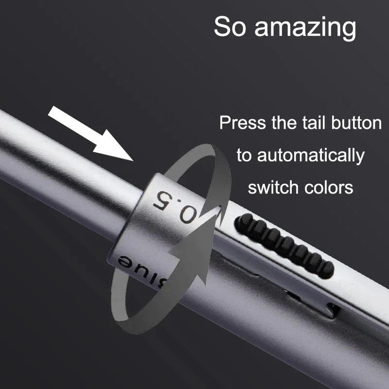 Gravity Sensing Metal Multi-Function Pen Ballpoint Pen + Mechanical Pencil Four in one Business Multi-Color multifunction pen