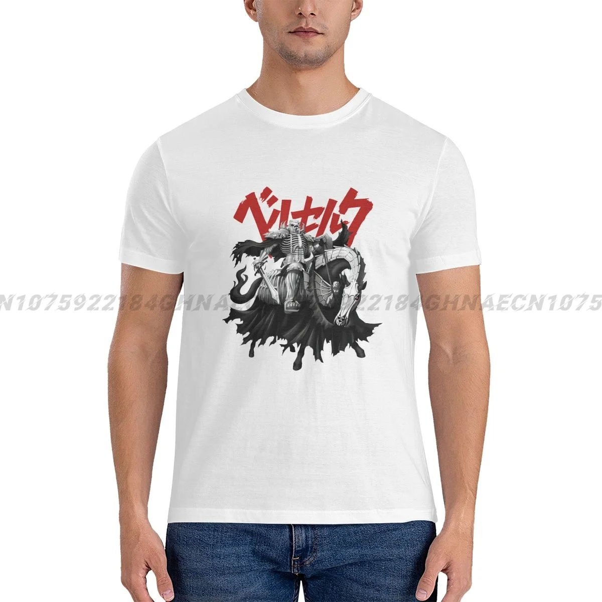 

New Berserk Guts Print Tshirt Men Women Japanese Anime Oversized New Streetwear O-Neck Cotton T Shirts For Men Plain T-shirt