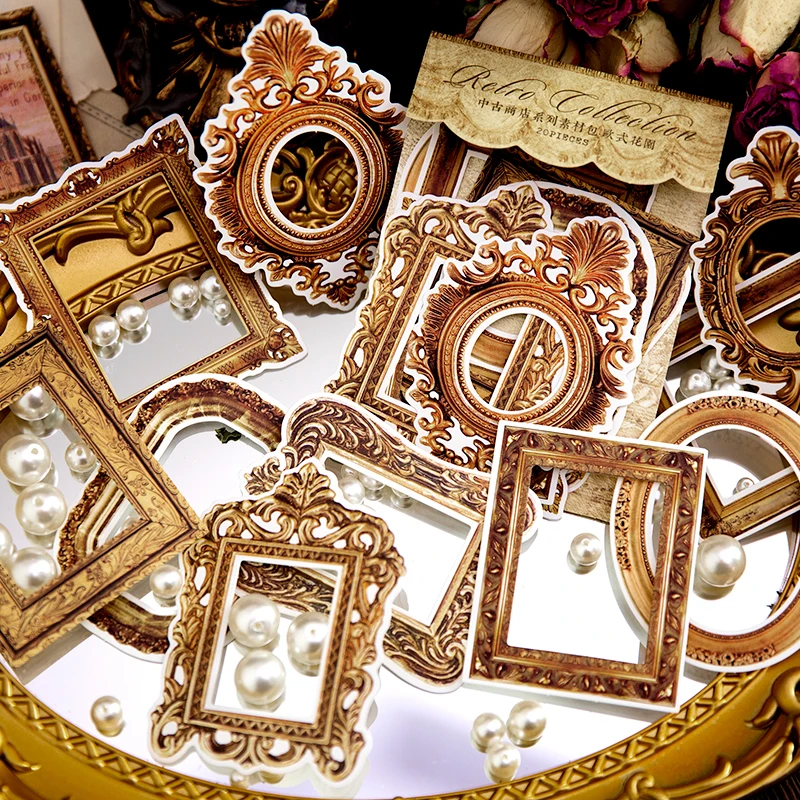 

20Pcs Material Border Paper Collage Pads Decoration Collage Package Supplies Planner Writing Scrapbook Sticker 17*10CM