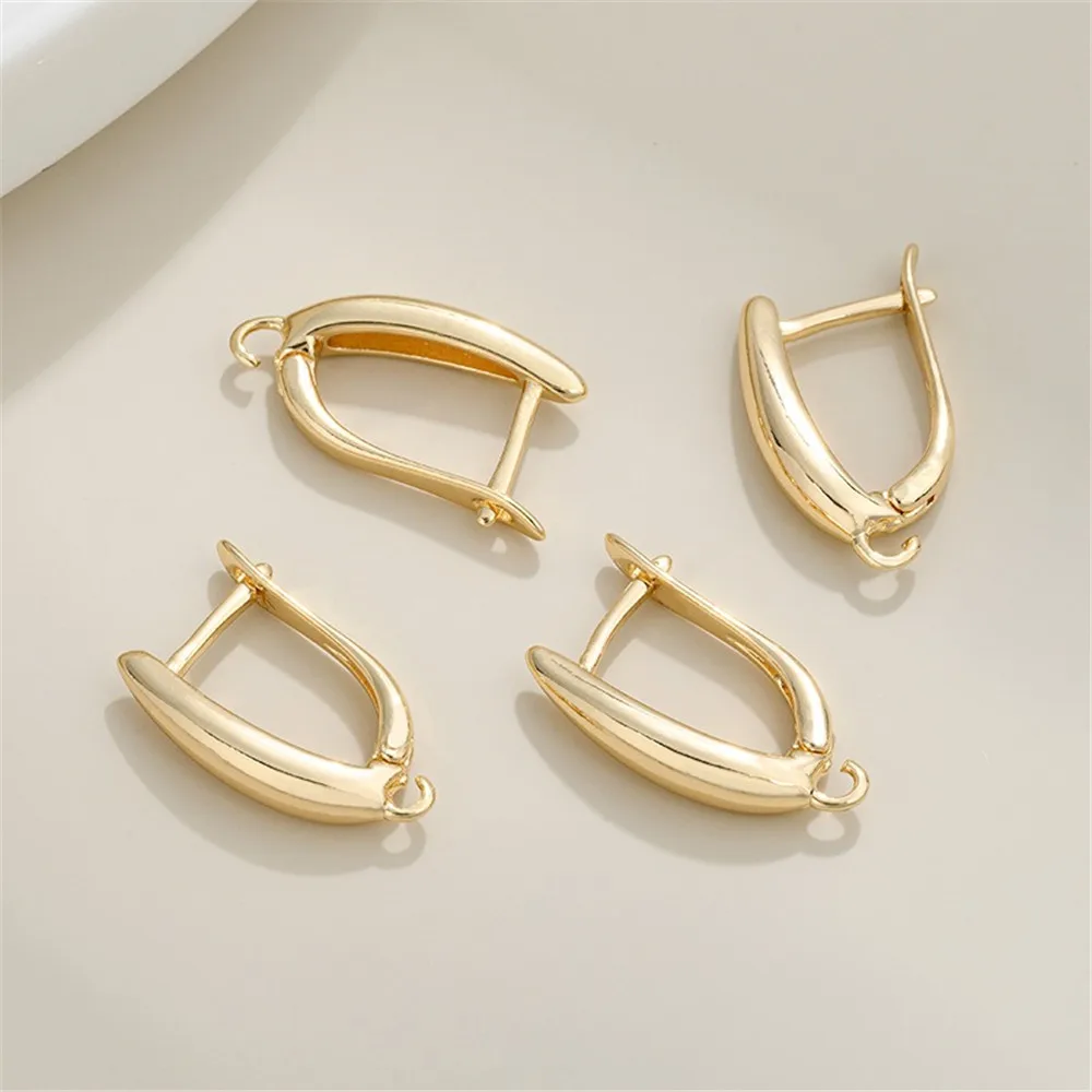 14K 금도금 U자형 DIY 수제 귀걸이 오픈 펜던트 링 귀걸이 및 펜던트 비즈 쥬얼리 제작 액세서리
