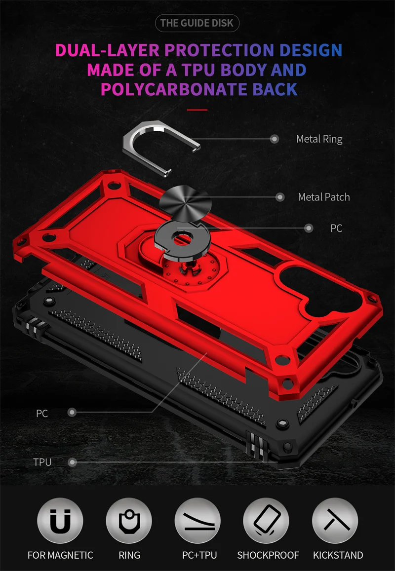 For Samsung A04S Case Car Magnetic Ring Holder Armor Back Cover for Samsung Galaxy A04S A 04S SM-A047F Shockproof Phone Cases 4