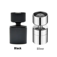 New Black 2 Mode Washbasin Faucet Nozzle 360° Rotary Splashback Faucet Aerator Kitchen Sink Pressurized Faucet Aerator Bubbler 2