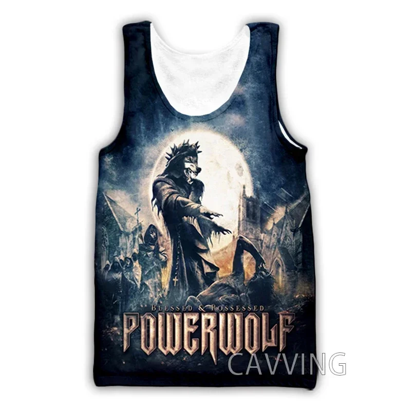 Майка с 3D-принтом CAVVING Powerwolf, жилет в стиле Харадзюку, летняя майка, рубашки, уличная одежда для мужчин и женщин, V01