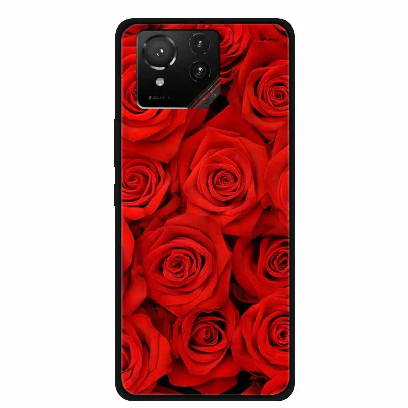 Cartoon Printed Soft Black Silicone Phone Case