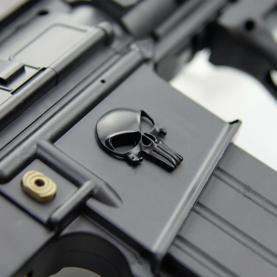 Gun Sticker 3D Skull Metal for Gun AR15 AK47 M4 M16 AR10 Glock G17 G19 G43x Airsoft Rifle Pistol Gun Accessories