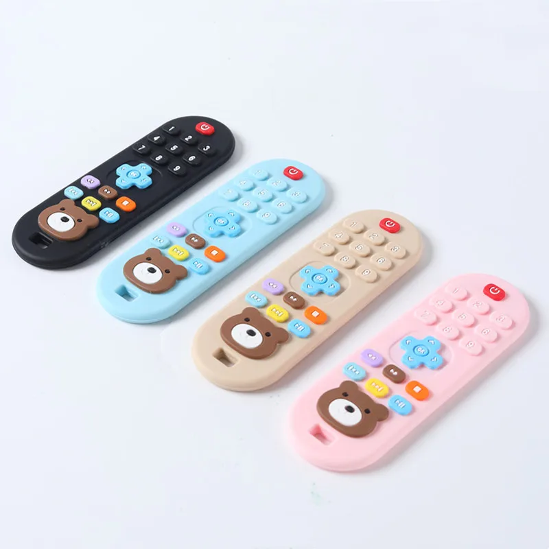 Silicone remote control teether children's toys sensory cute cartoon toys for boys and girls gifts