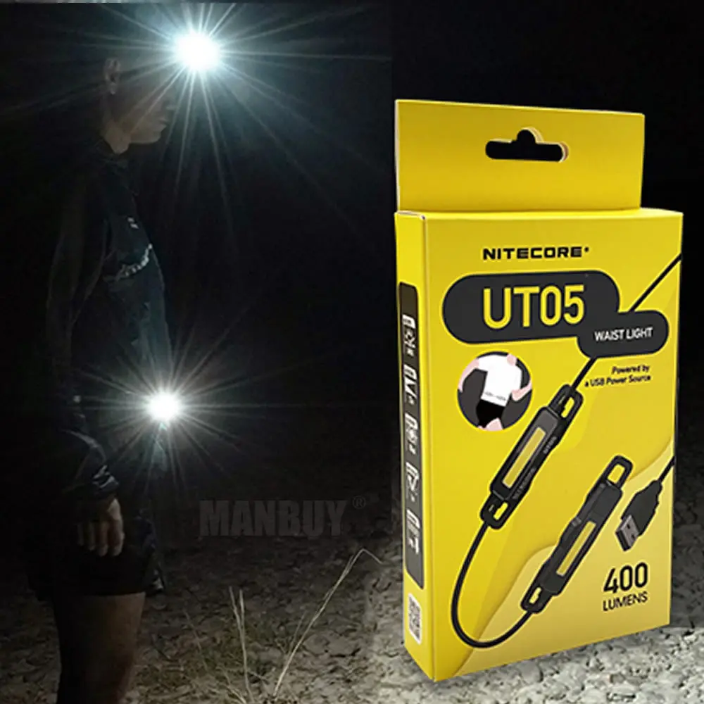 

Nitecore UT05 400 Lumens Split Type Waist Light Ultra weight for Outdoor Running Camping Trekking Hiking High CRI COB