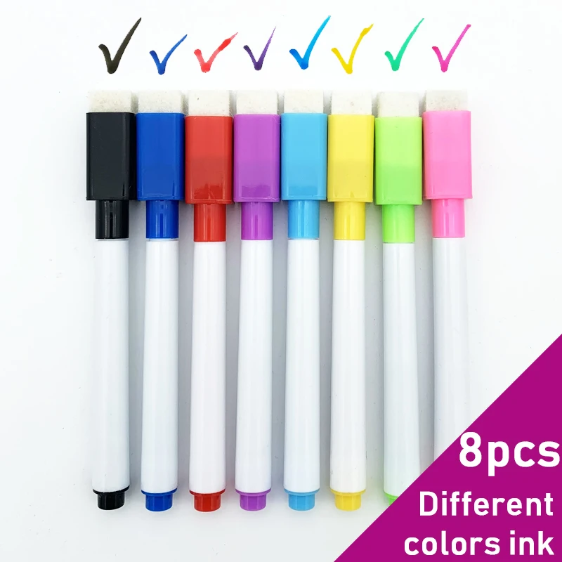 White Marker Pens Color Marker Pens Pen Marker Marker Pens Whiteboard Pens Dry Erase Markers 8 Colors Erasable Magnetic Whiteboard Marker