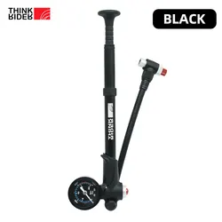 High-Pressure Portable Bike Air Pump with Gauge (Black)