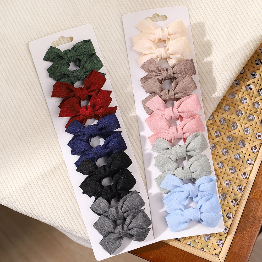 Hair Accessories 10pcs/set Cute Girls Princess Hairpins Hair Bows Nylon Safe Hair Clip