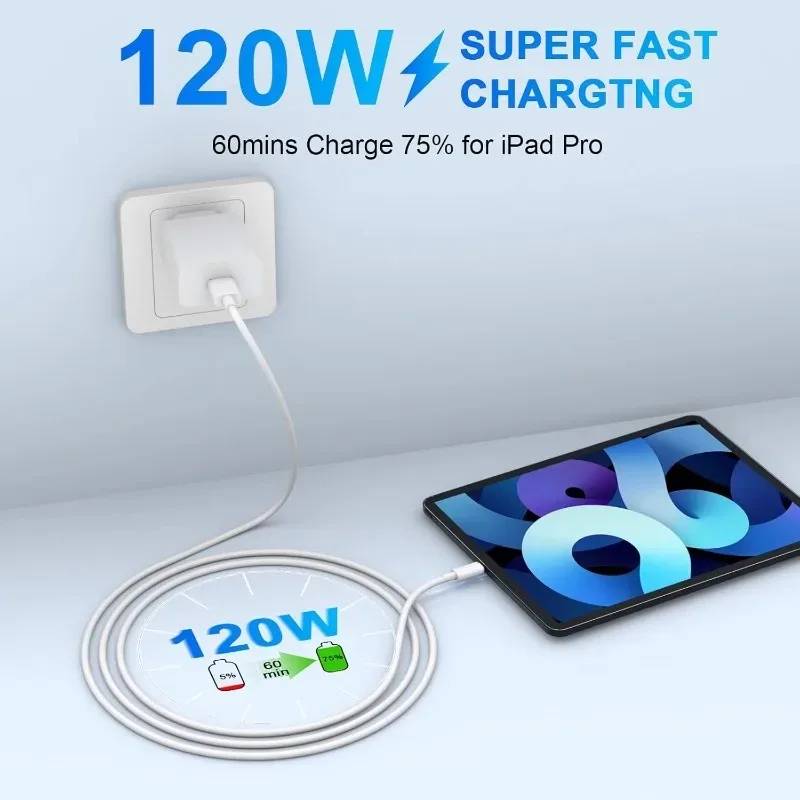 รูปสินค้า สายชาร์จ USB-C 120W ชาร์จเร็ว ทนทาน ใช้ได้กับหลายแบรนด์