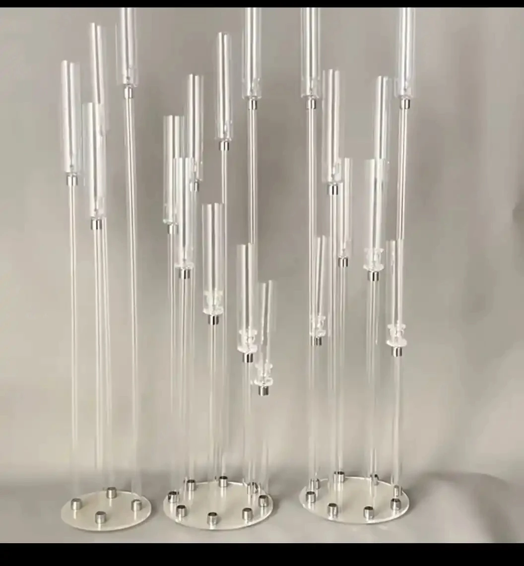 

Clear Acrylic Candlesticks for Wedding Decoration, Centerpiece Candelabra, Candle Holder, DIY Event Party, 2 Pcs, 5 Pcs, 6 Pcs,