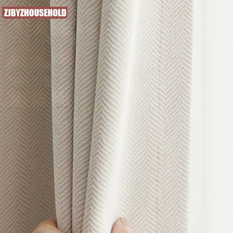 Herringbone Chenille Curtains For Living Dining Room Bedroom High Blackout Fabric