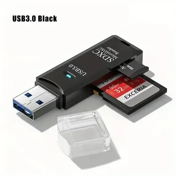 Robust 2-in-1 USB 3.0 2.0 Micro SD Card Reader High Speed Data Transmission up to 5Gbps Compatibility Multiple for PC Camera 1
