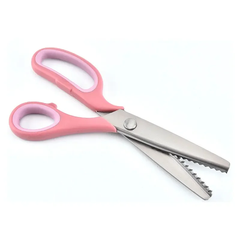 Sewing zigzag Scissors Tailor 2CR13 Stainless Steel PP+TPR Handle  Triangular For Fabric Needlework Cutting