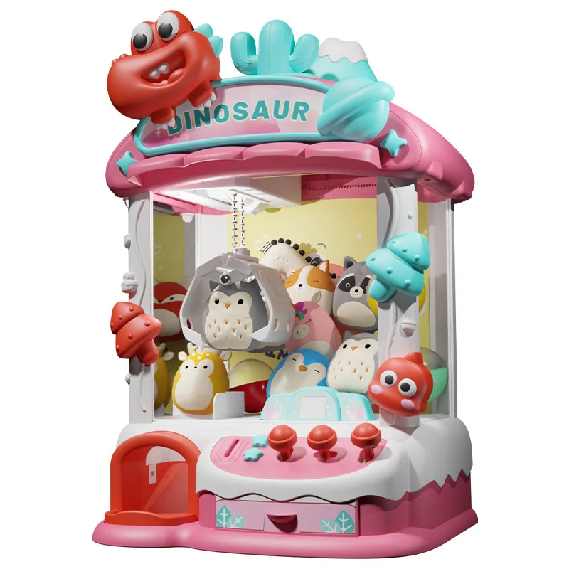 New Dinosaur Home Crane Doll Machines Toys Dual Power Supply Mode with Sound and Light Timer Random Doll Claw Machine Toys Gift 6